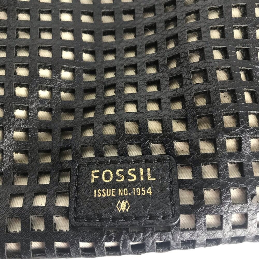 Fossil Black Leather Cut Out Crossbody Bag - Picture 2 of 12